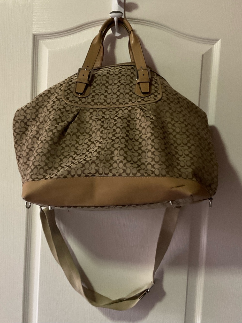 Signature Pattern Tote Bag in Tan